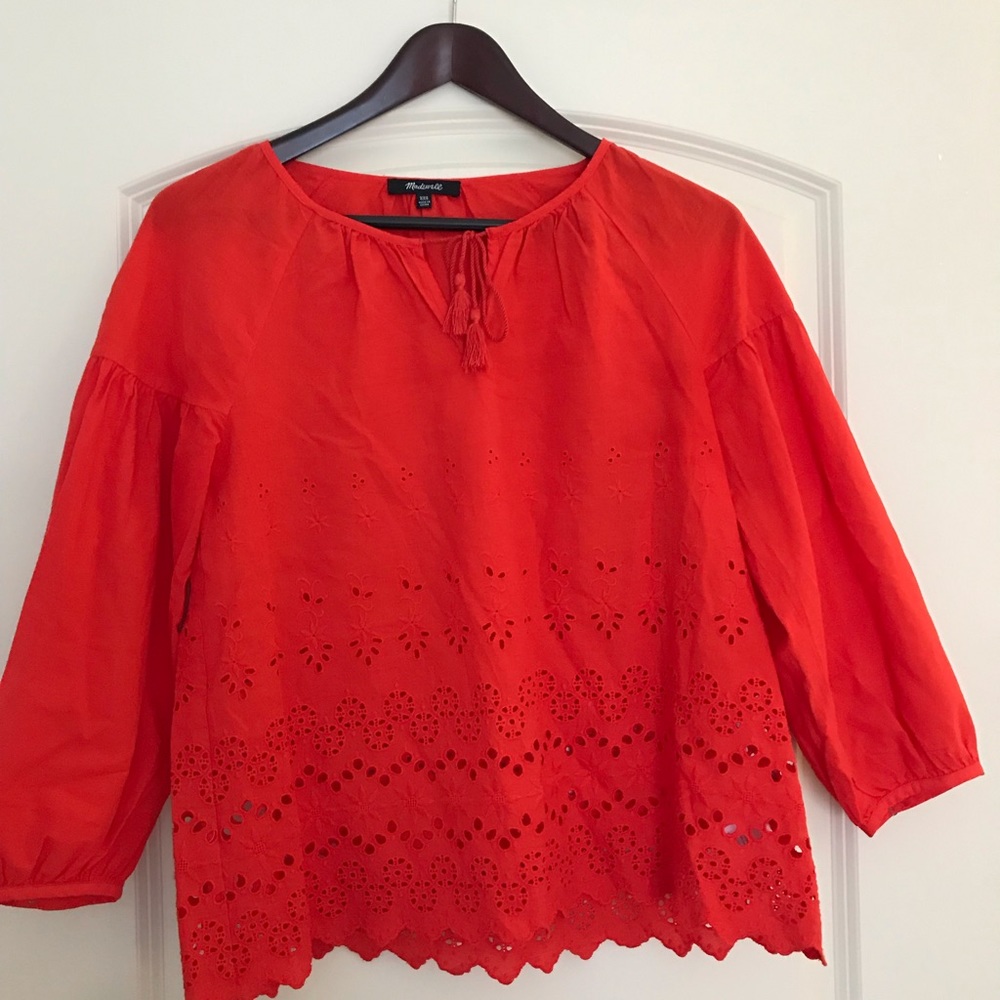 Madewell eyelet lattice top. - Picture 3 of 5